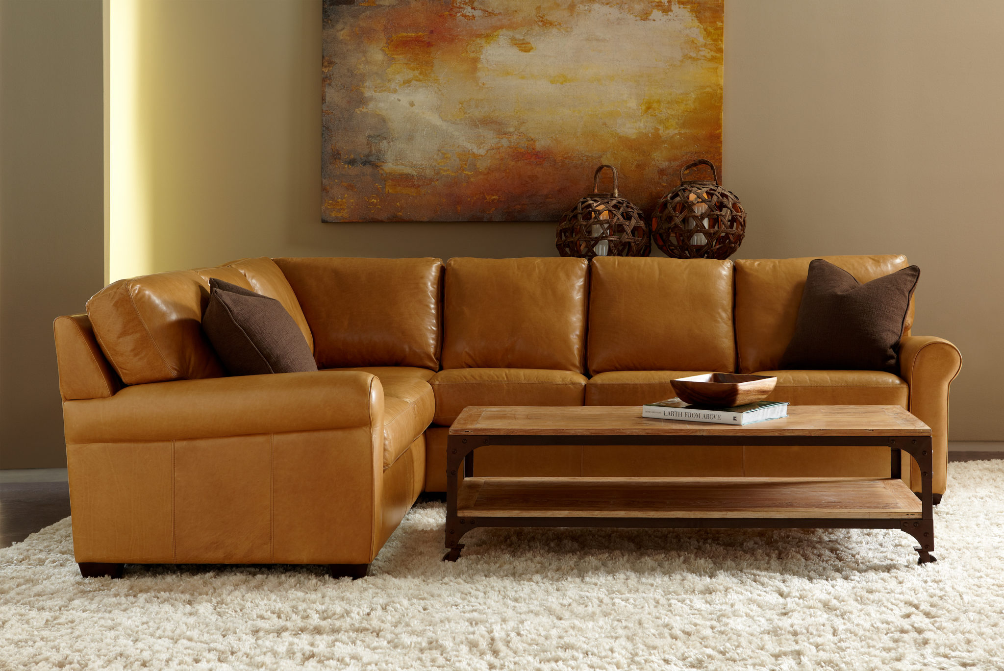 kai large l-shaped leather sectional sofa