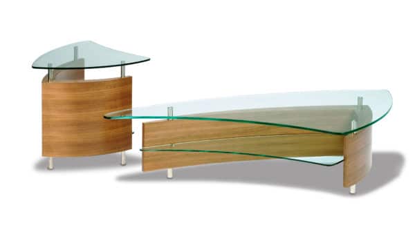 Fin Modern Glass End Table | BDI Furniture