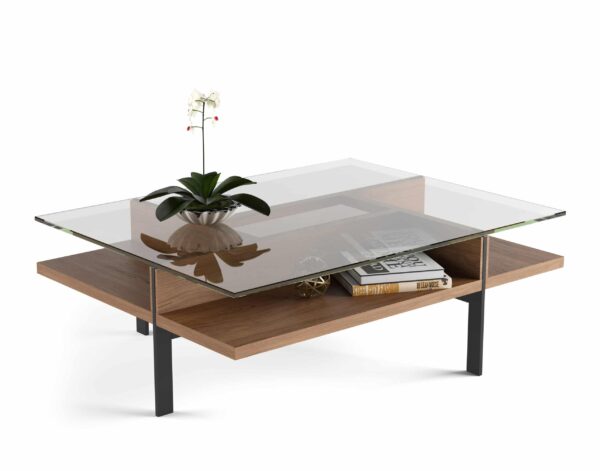 Terrace Modern Rectangular Glass Coffee Table | BDI Furniture