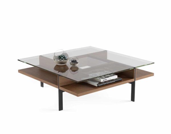 Terrace Modern Square Glass Coffee Table | BDI Furniture