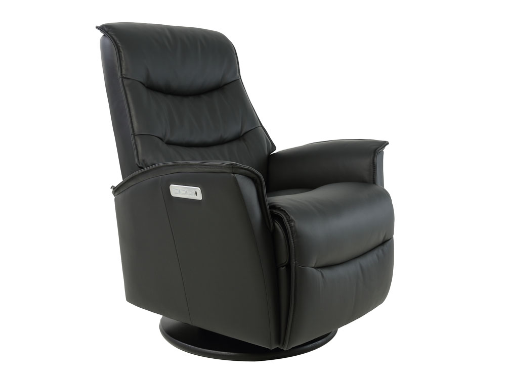 The Dallas triple power recliner in black leather