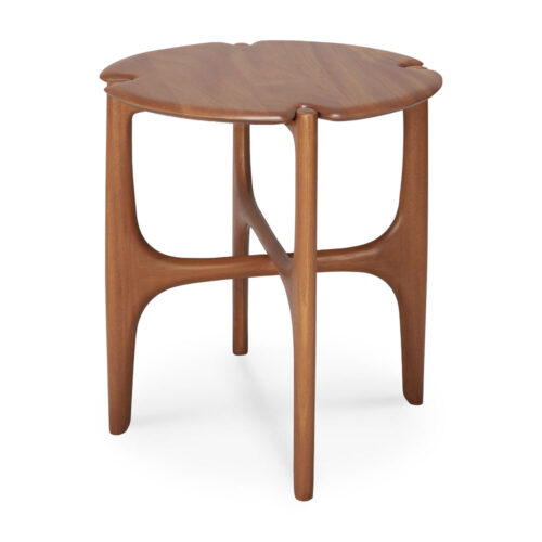 PI Side Table – Varnished Mahogany –
  Round