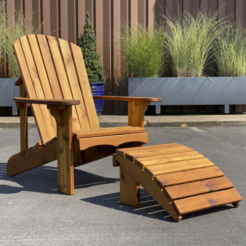 Classic Adirondack Chair And Footstool