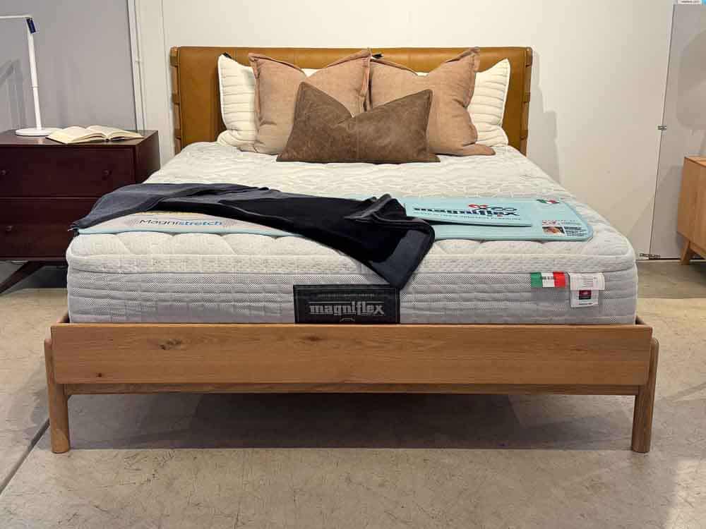 Colby solid wood bed frame with modern design